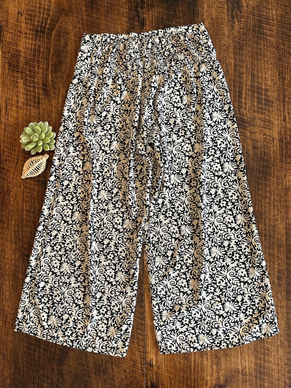 Aller Simplement | VTG Floral Wide Leg Pants - Boho Chic, Size S/M - Picture 2 of 10